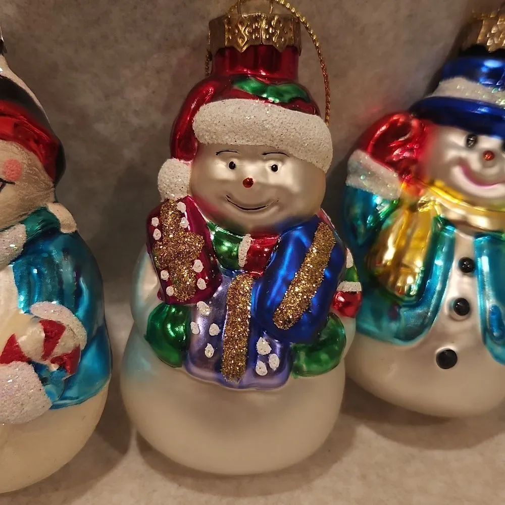 Snowman Christmas Ornaments Set of 4